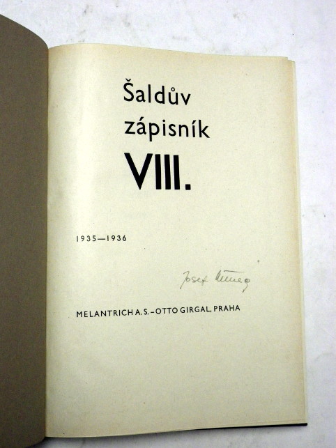 F. X. Šalda ŠALDŮV ZÁPISNÍK VIII.