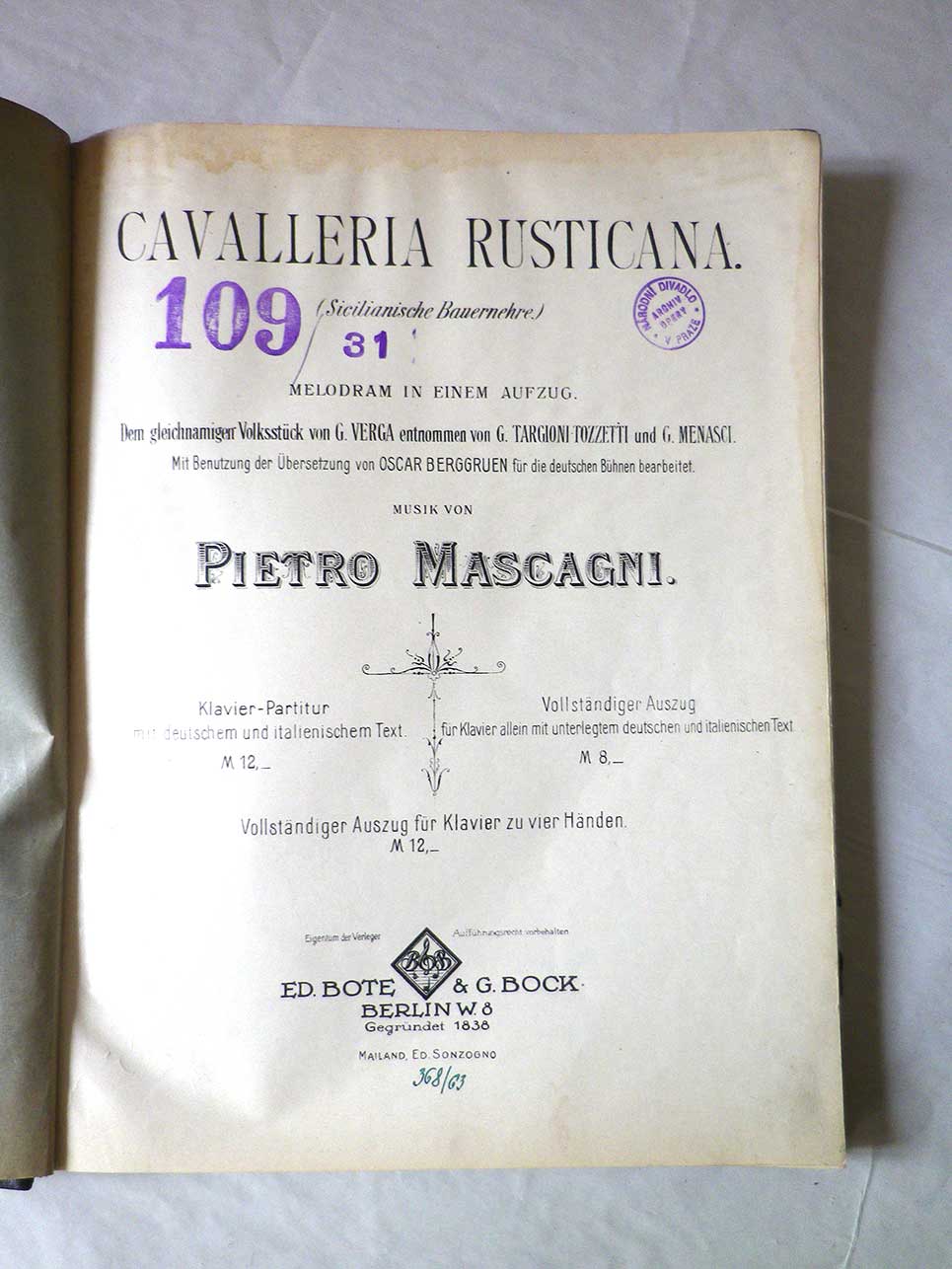 Pietro Mascagni CAVALLERIA RUSTICANA