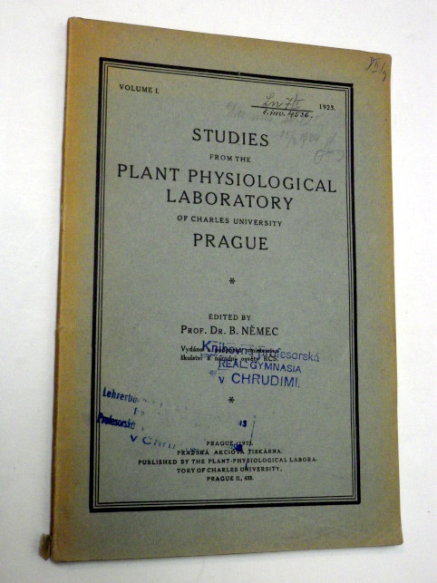 STUDIES FROM THE PLANT PHYSIOLOGICAL LABORATORY OF CHARLES UNIVERSITY PRAGUE