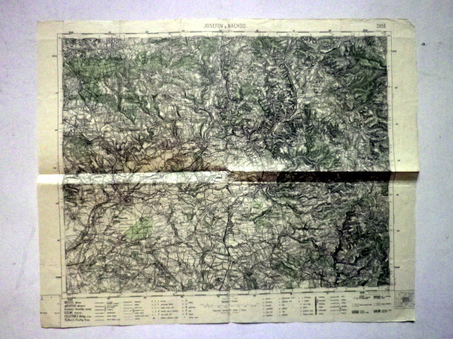 JOSEFOV a NÁCHOD - MAPA 3856 VOJENSKÝ  ZEMĚPISNÝ ÚSTAV V PRAZE