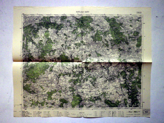 KARLOVY VARY - MAPA 3950 VOJENSKÝ  ZEMĚPISNÝ ÚSTAV V PRAZE