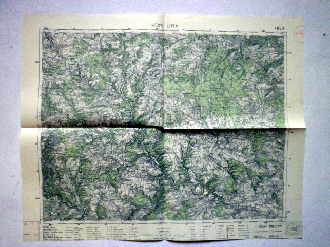 TEPLÁ - MAPA 4050 VOJENSKÝ  ZEMĚPISNÝ ÚSTAV V PRAZE