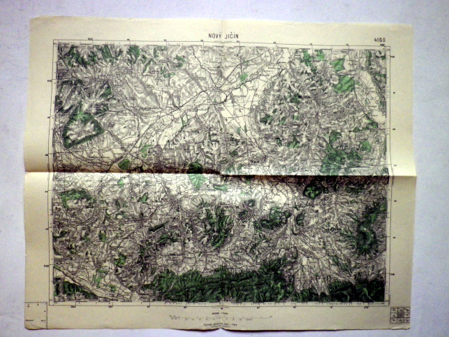 NOVÝ JIČÍN - MAPA 4160 VOJENSKÝ  ZEMĚPISNÝ ÚSTAV V PRAZE