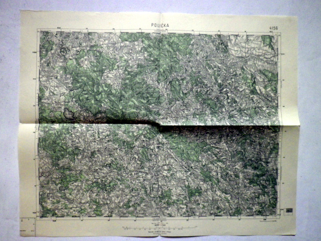 POLIČKA - MAPA 4156 VOJENSKÝ  ZEMĚPISNÝ ÚSTAV V PRAZE