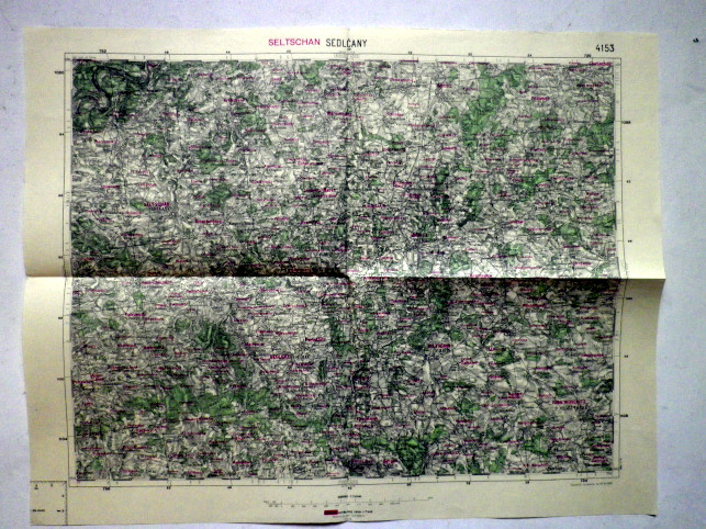 SEDLČANY - MAPA 4153 VOJENSKÝ  ZEMĚPISNÝ ÚSTAV V PRAZE