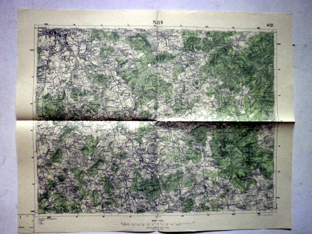 PLZEŇ - MAPA 4151 VOJENSKÝ  ZEMĚPISNÝ ÚSTAV V PRAZE