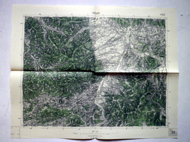 HRČAVA - MAPA 4162 VOJENSKÝ  ZEMĚPISNÝ ÚSTAV V PRAZE