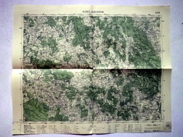 KLENEČ POD ČERCHOVEM - MAPA 4249 VOJENSKÝ  ZEMĚPISNÝ ÚSTAV V PRAZE