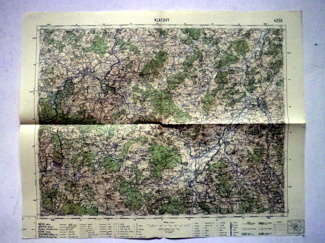 KLATOVY - MAPA 4250 VOJENSKÝ  ZEMĚPISNÝ ÚSTAV V PRAZE