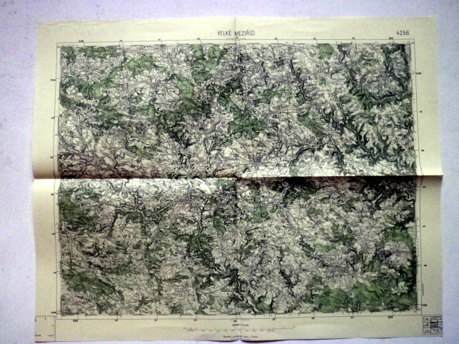VELKÉ MEZIŘÍČÍ - MAPA 4256 VOJENSKÝ  ZEMĚPISNÝ ÚSTAV V PRAZE
