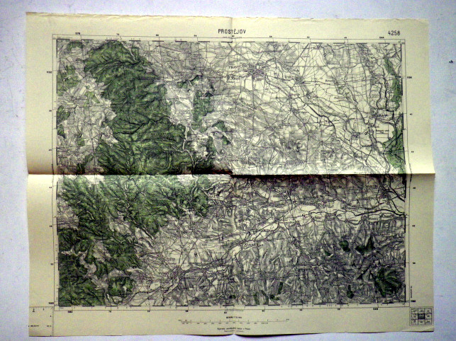 PROSTĚJOV - MAPA 4258 VOJENSKÝ  ZEMĚPISNÝ ÚSTAV V PRAZE