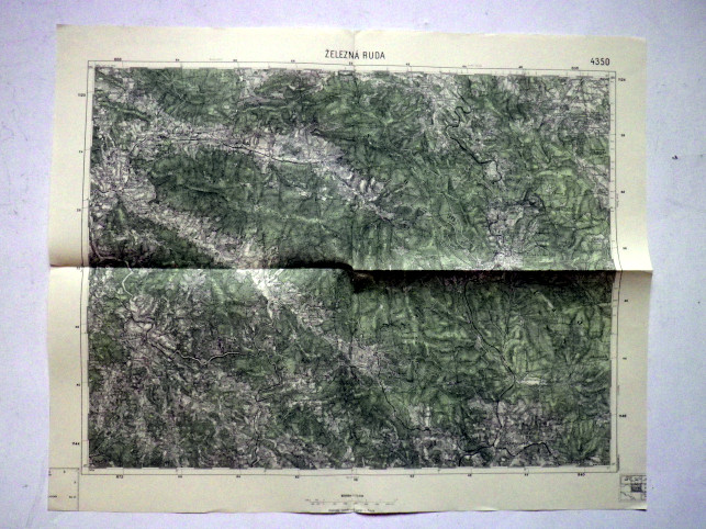 ŽELEZNÁ RUDA - MAPA 4350 VOJENSKÝ  ZEMĚPISNÝ ÚSTAV V PRAZE