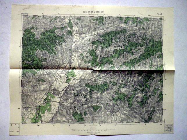 UHERSKÉ HRADIŠTĚ - MAPA 4359 VOJENSKÝ  ZEMĚPISNÝ ÚSTAV V PRAZE