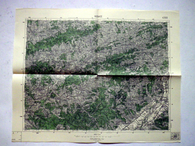 VIZOVICE - MAPA 4360 VOJENSKÝ  ZEMĚPISNÝ ÚSTAV V PRAZE