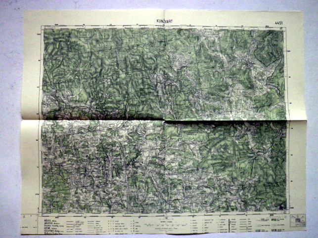 KUNŽVART - MAPA 4451 VOJENSKÝ  ZEMĚPISNÝ ÚSTAV V PRAZE