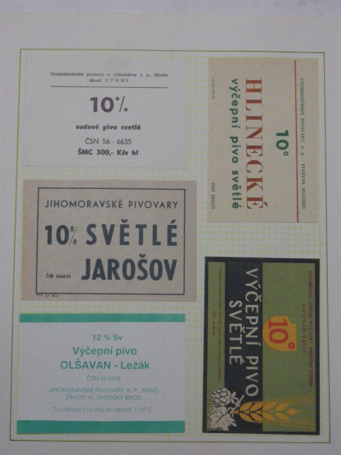 ETIKETY PIVOVAR JAROŠOV HLINSKO UHERSKÝ BROD
