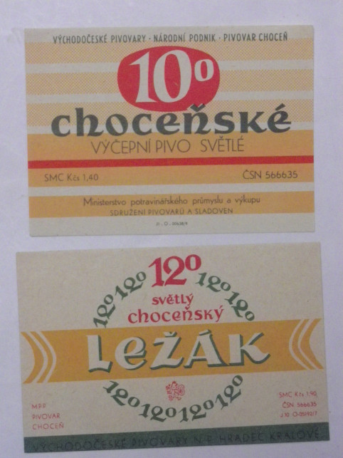 ETIKETY PIVOVAR CHOCEŇ