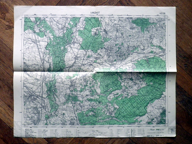 LANŽHOT - MAPA 4558 VOJENSKÝ ZEMĚPISNÝ ÚSTAV V PRAZE