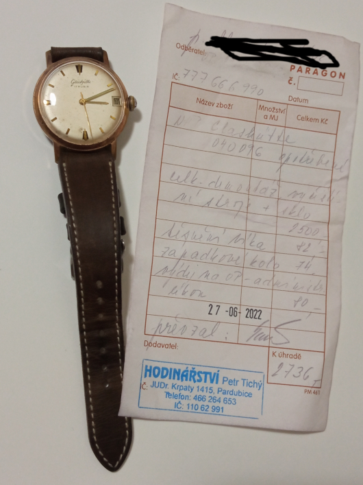 PÁNSKÉ HODINKY GLASHÜTTE PLNĚ FUNKČNÍ PO SERVISU / FAKTURA