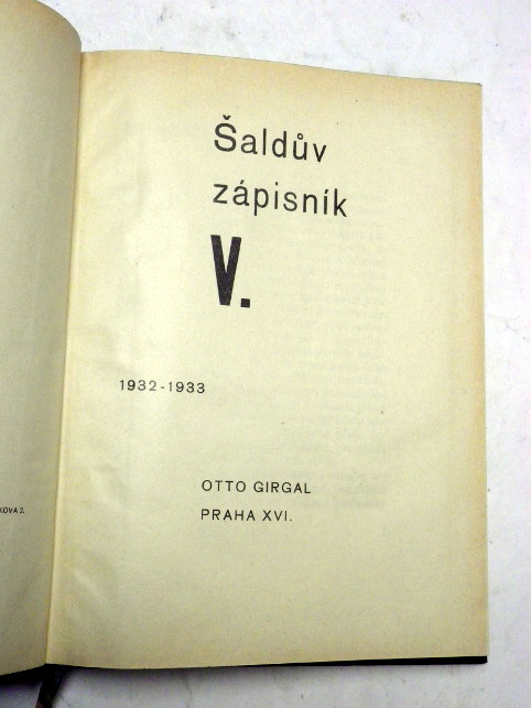 F. X. Šalda ŠALDŮV ZÁPISNÍK V.