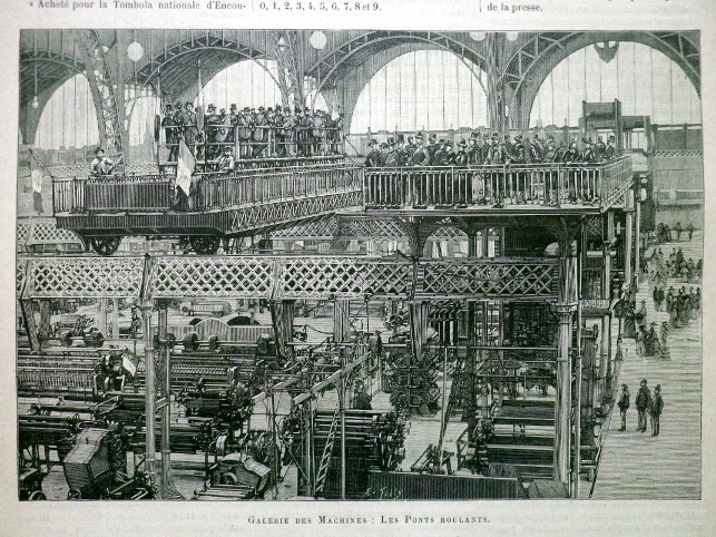 OCELORYT PAŘÍŽ 1889 GALERIE STROJŮ POHYBLIVÉ MOSTY