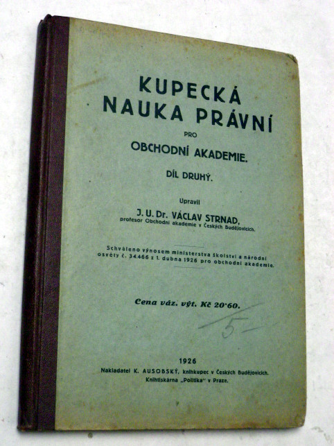 Václav Strnad KUPECKÁ NAUKA PRÁVNÍ