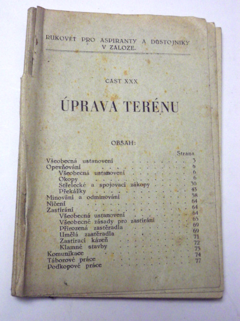 RUKOVĚŤ PRO ASPIRANTY A DŮSTOJNÍKY V ZÁLOZE ÚPRAVA TERÉNU